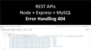 Error Handling in #Express with Custom Error Class | 404 | RESTful API using #NodeJS and #MySQL
