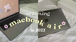 ☆ unboxing macbook air m1 space gray (in 2022) aesthetic + asmr Philippines ☆