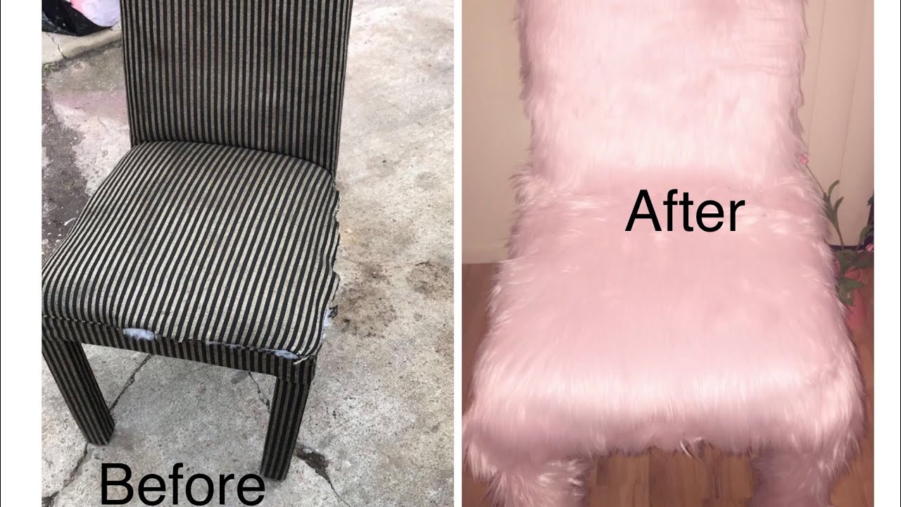 DIY Pink Faux Fur Chair 😍❤️🥰