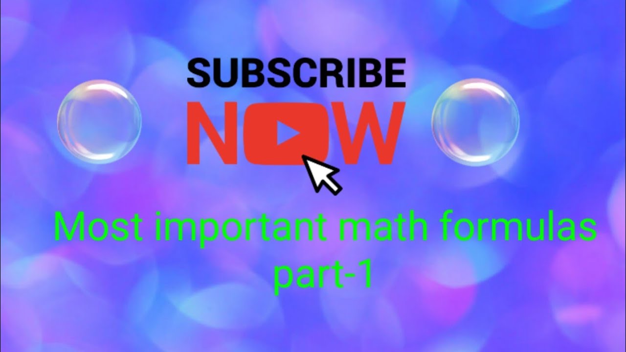 Most important math formulas part 1 - YouTube