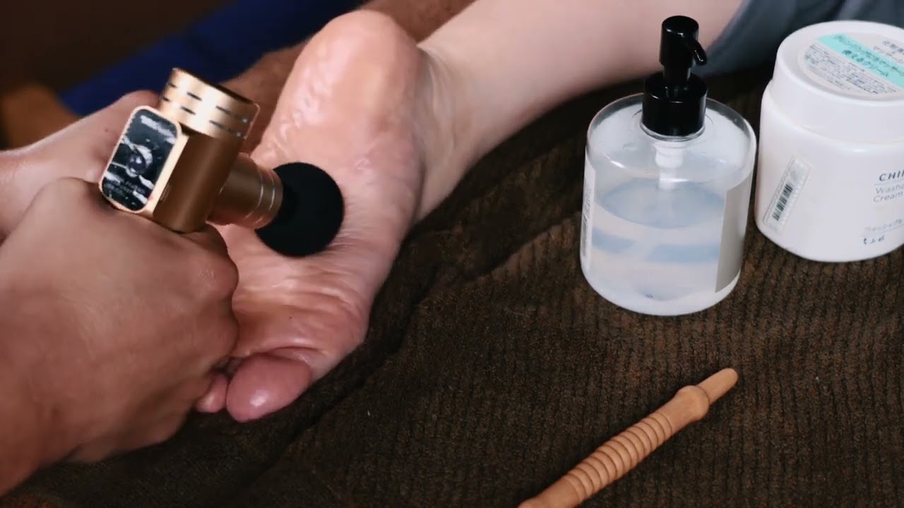 30代後半左の足つぼ太ももまで｜うつ伏せ｜癒される｜FOOT OIL MASSAGE｜4K