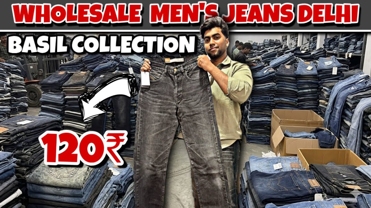 120₹ mein A-Grade Jeans? 🔥 Basil Collection – Baggy & Straight Fit Wholesale men’s jeans Delhi 