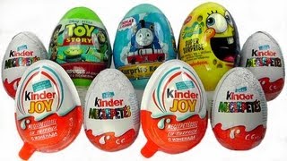 9 Surprise Eggs Kinder Surprise Kinder Joy Thomas Spongebob Toy Story