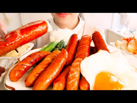 【咀嚼音】ジョンソンヴィルチェダー?ウィンナー食べ比べ｜Johnsonville Sausage Eating Sounds/ASMR/mukbang