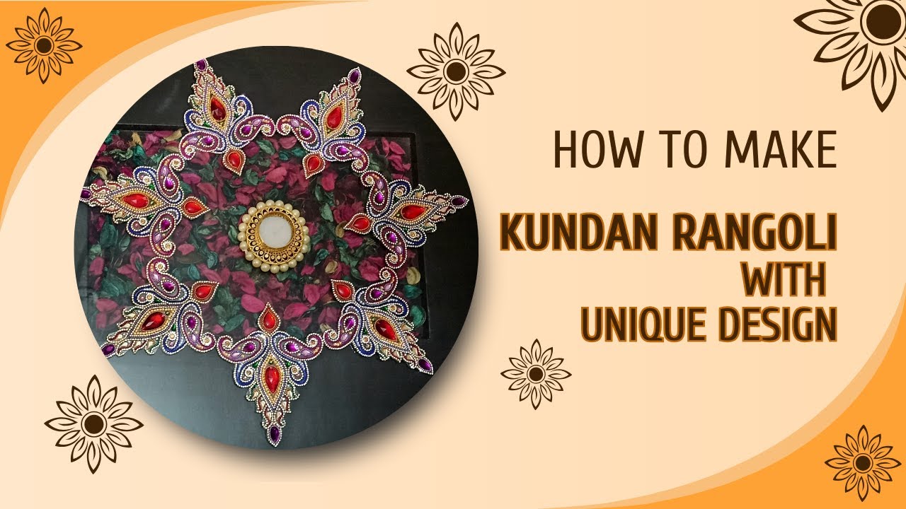 DIY | Home Decor | Diwali Decoration Ideas | Kundan Rangoli | Stone ...