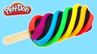 DIY PLAY DOH Rainbow Swirl Popsicle!