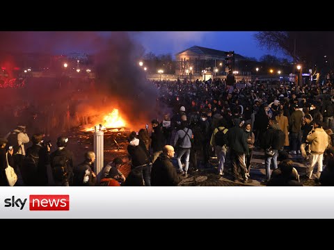 BREAKING: Rioting breaks out in Paris over pension plans.