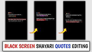 New Trending Black Screen Quotes Shayari Video Editing | Instagram Reels Viral Shayari Video Editing screenshot 4