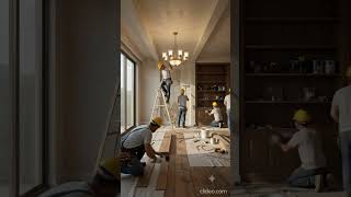 Modern Luxury Living Room Restoration Timelapse #3danimation #animationshorts #beforeandafter