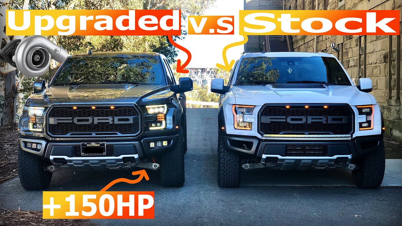 Upgraded Raptor Upgraded Raptor VS Stock Raptor Drag Races + Roll Races!! - YouTube