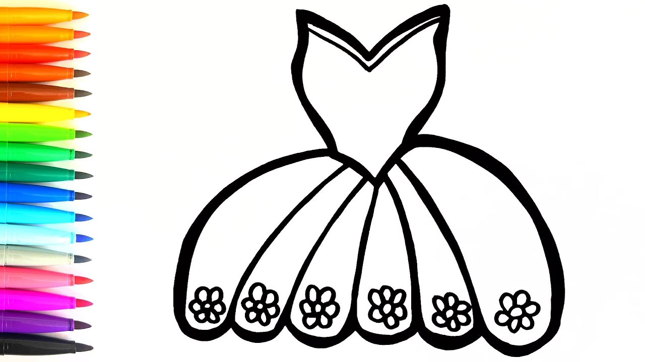 Drawing, Coloring, Painting Dress For Kids and Toddlers How to Draw