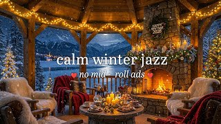 Calm Winter Coffeehouse (NO MID-ROLL ADS)❄️ Soft Jazz Playlist & Fireplace Crackles for Focus & Work screenshot 4