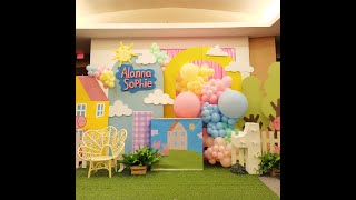 Peppa Pig Themed Birthday Backdrop by Ribbons & Scissors