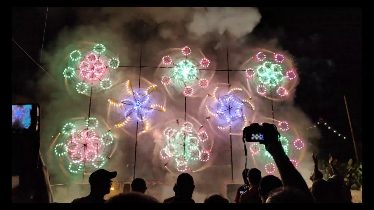 Huge Maltese Mechanical Fireworks Wheels Compilation! St. Catherine's 2019 Zurrieq. Irdieden in 4K