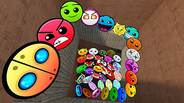 Geometry Dash and Lobotomy Dash Nextbots Chase me in Maze Gmod