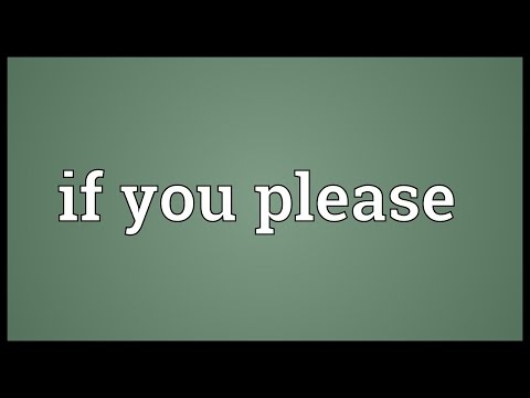As It Please Meaning