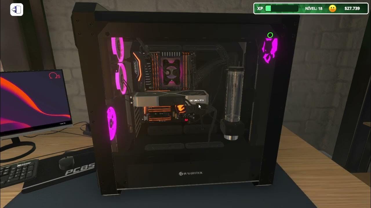 instalando cooler de agua no pc do cliente na cpu PC Building Simulator