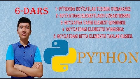 6-Dars, Pythonda ro