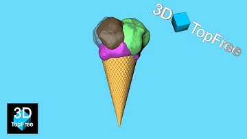 Ice cream cone- 3D Free Models  - (c4d obj 3ds ) - www.3dtopfree.com