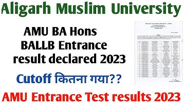 AMU BA Hons & BALLB result declared  AMU Entrance Test results 2023-24