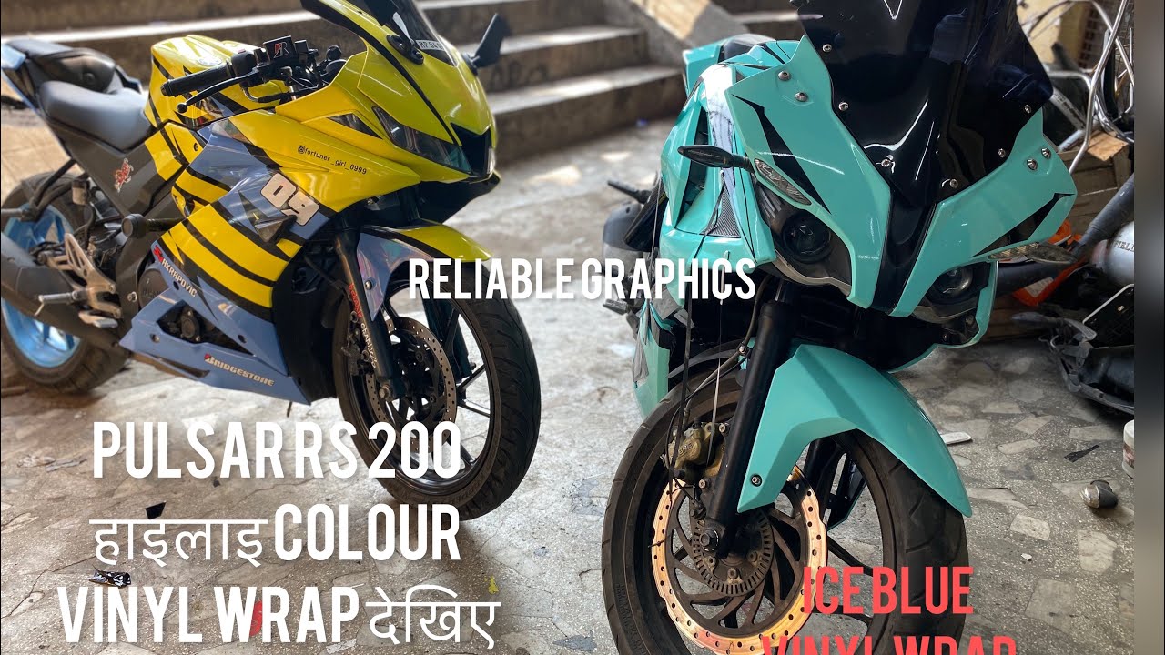 Rs200 ice blue vinyl wrap & black sticker install by 