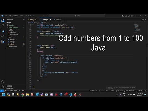 Write a Java program to print the odd numbers from 1 to 99 Prints one number per line Odd Number