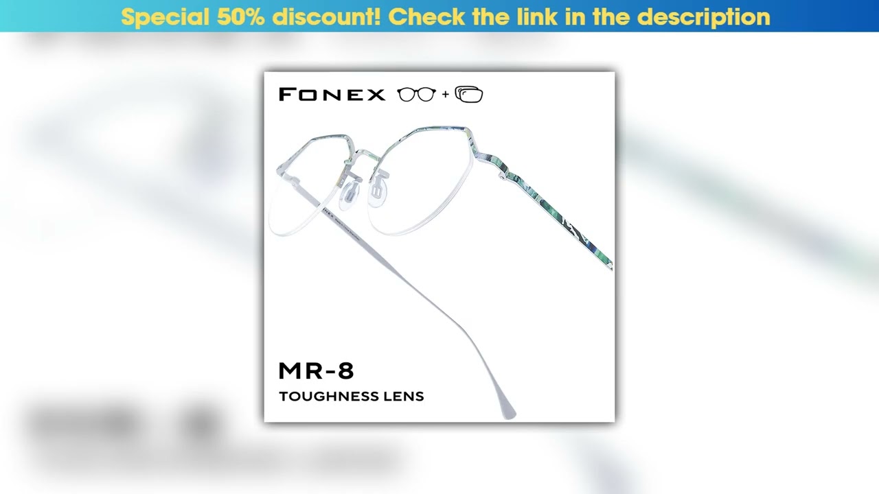 First Look FONEX Progressive Prescription Glasses Custom Myopia Optical Lens Eyewear Men Polygon Ey