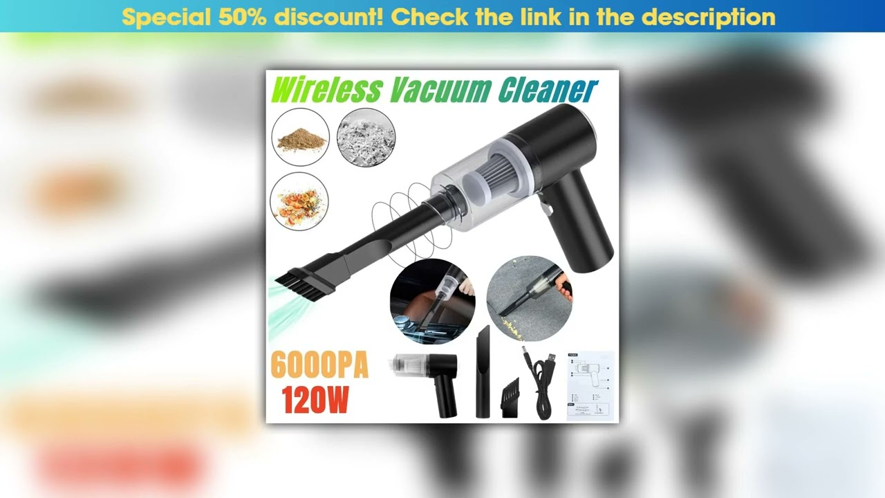 Must Buy 6000Pa Mini Portable Cleaner Cordless Handheld Vacuum Cleaner Strong Suction Powerful Port