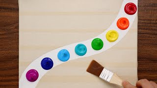 How To Paint Abstract Rainbow LandscapeStep By Step Easy Painting (1345)