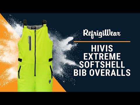 RefrigiWear High Visibility Hi Vis ANSI Class E, Insulated Softshell High  Bib Work Overalls (Orange, Small)