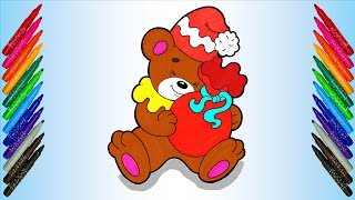 Teddy Bear Coloring Page for Kids l Coloring Markers Videos For Children l Learn Colors for baby
