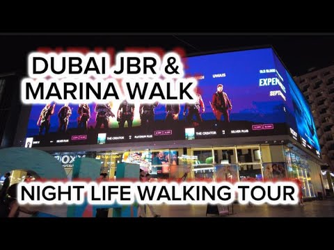 DUBAI Stunning Night Life JBR | Marina Walk 4K