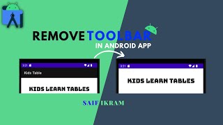 How to Remove Toolbar/Actionbar in Android Studio | in hindi | Saif ikram