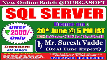 SQL SERVER Online Training @ DURGASOFT