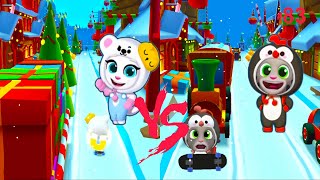 Talking Tom Gold Run Gameplay - Polar Bear Angela VS Smart Penguin Tom (Android/ iOS) Part 83 FHD screenshot 1