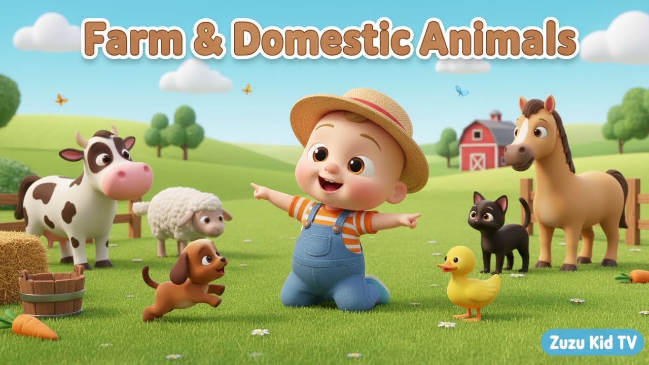Farm & Domestic Animal Fun with Zuzu – Toddler Animal Learning & Interactive Nursery Rhyme