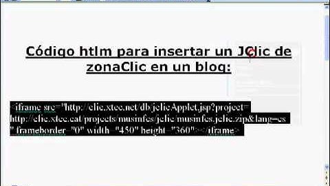 insertar un Jclic en un blog