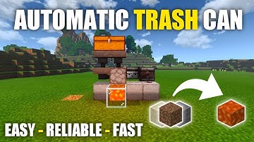 SIMPLE 1.19 / 1.18 AUTOMATIC TRASH CAN TUTORIAL in Minecraft (MCPE/Xbox/PS4/Switch/Windows10/Java)