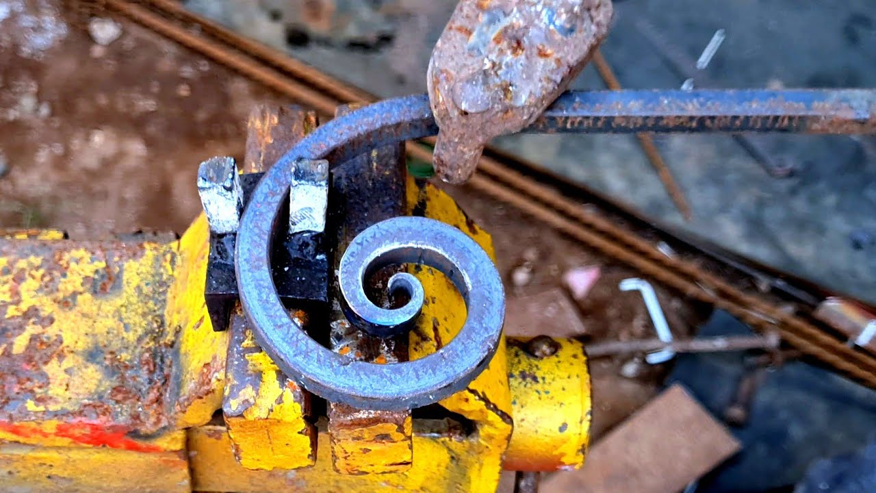 Metal welding, learn how to bend metal into a spiral shape, Metal