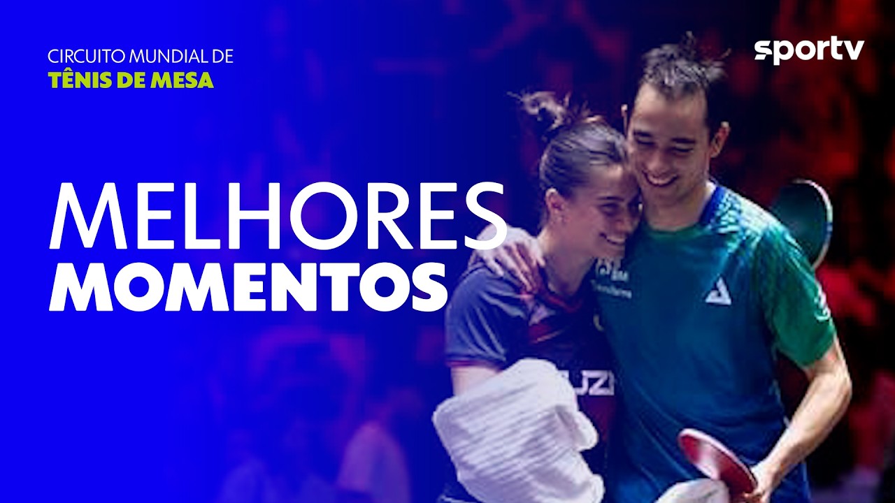 HUGO CALDERANO E BRUNA TAKAHASHI | MELHORES MOMENTOS | SEMIFINAL | WTT DE TÊNIS DE MESA | ge.globo