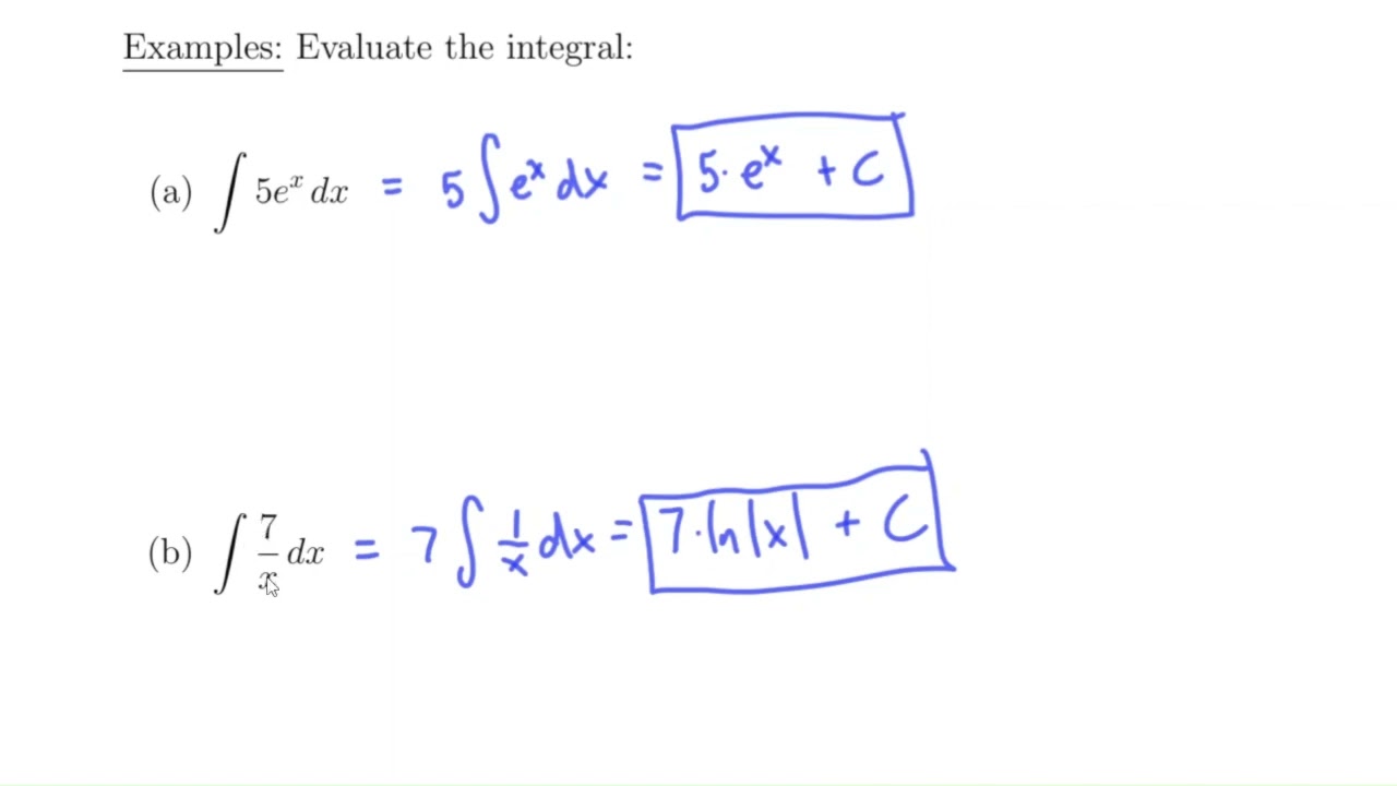 Integrals Involving e^x and 1/x