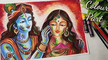 Holi Special Drawing Radha Krishna | Holi Drawing | Radha Krishna Playing Holi #holi #drawing