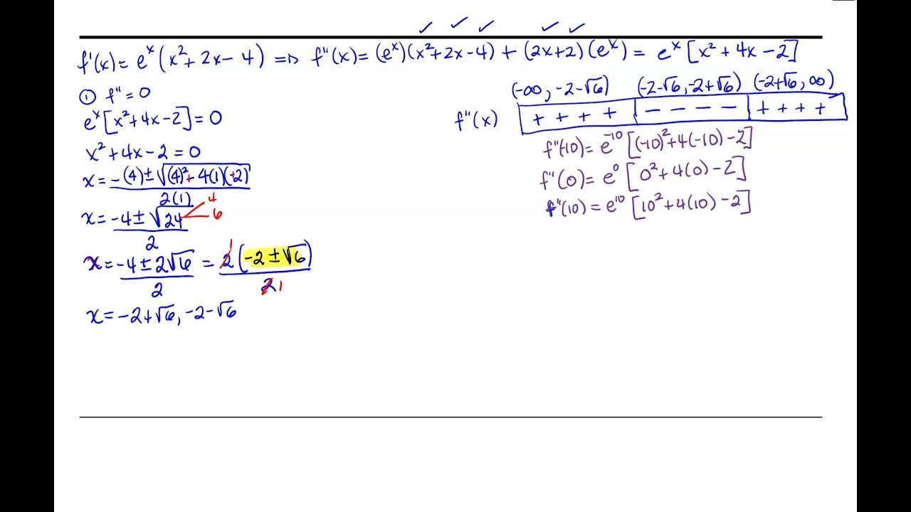 Behavior of an Exponential Function Concavity and Points of Inflection