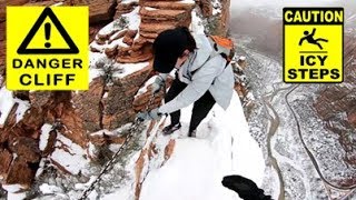 Hiking Angels Landing In The Winter (ICY TRAILS!)