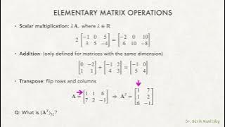Matrix Multiplication Lesson 1,  Basic Notions
