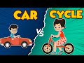 कार vs साइकिल | Car Vs Cycle | Hindi Stories | Hindi Cartoon | हिंदी कार्टून | Puntoon Kids Hindi