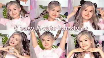 6 QUICK & EASY HAIRSTYLES | Cute Long Hair Hairstyles by Kika Kim