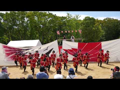 11 4K 岡山うらじゃ連 蓮雫 こいや祭り2017 大阪城公園 やぐら会場