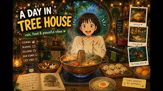 A Day in My Cozy Tree House 🌧️🍜 | Rainy Ghibli Inspired Comfort, Food & Peaceful Vibes