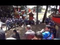 久田見祭り 2013年 山車を神明神社の境内にあげる (岐阜県加茂郡八百津町)